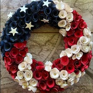 Patriotic Woodchip Wreath